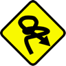 A traffic sign warning of trouble ahead