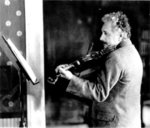 Albert Einstein playing his violin on his 50th birthday in 1929 Albert Einstein playing his violin on his 50th birthday in 1929