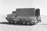 A Crusader tank with its 'sunshield' lorry camouflage erected 26 October 1942 A Crusader tank with its 'sunshield' lorry camouflage erected 26 October 1942