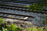 The end of the line for a railroad track The end of the line for a railroad track