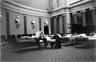 A senator rests on a cot in the Old Senate Chamber during a filibuster A senator rests on a cot in the Old Senate Chamber during a filibuster