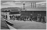 Mess line, noon, Manzanar Relocation Center, California, 1943 Mess line, noon, Manzanar Relocation Center, California, 1943