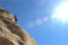 A rock climber in Joshua Tree National Park, United States A rock climber in Joshua Tree National Park, United States