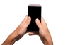 Typing a text message on a smartphone Typing a text message on a smartphone