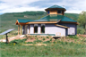 A straw-bale house A straw-bale house