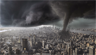 A fictional tornado striking Manhattan A fictional tornado striking Manhattan