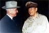 President Harry S. Truman, and Gen. Douglas MacArthur, meeting at Wake Island, 14 October 1950 President Harry S. Truman, and Gen. Douglas MacArthur, meeting at Wake Island, 14 October 1950