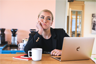 Woman who is supposed to be listening, but who is glazing over Woman who is supposed to be listening, but who is glazing over