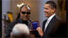 President Barack Obama with Stevie Wonder