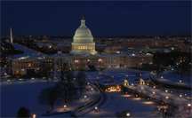 The U.S. Capitol at night