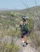 A hiker on a path