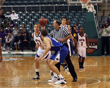 Jump ball in a game of basketball