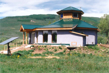 A straw-bale house A straw-bale house