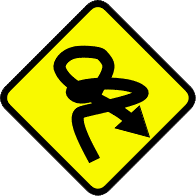 A traffic sign warning of trouble ahead